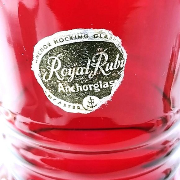 Vase Hocking Royal Ruby Red Ball Base Design 6-1/2" Tall - Picture 3 of 6